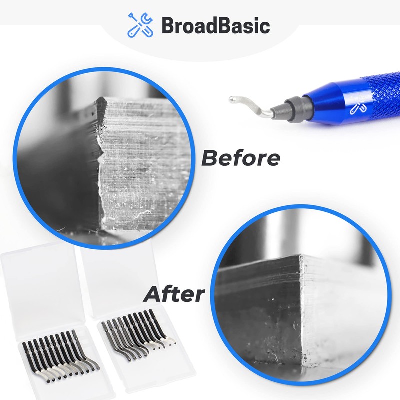 BroadBasic - Deburring Tool Kit with 20 High-Speed-Steel Blades |