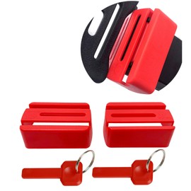 GanEn Belt Lock Buckle Guard Preventing Children Opening Safety Buckle in Travelling Send Keychain Pack of 2 (Red)