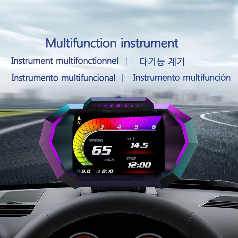 Snblzhef Multi-Function Digital Speedometer HUD P24 OBD2+GPS - Comprehensive Car