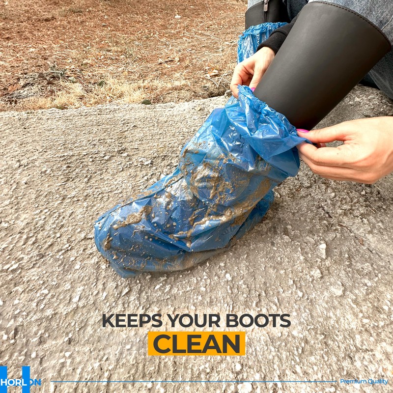Large Thicker Boot And Shoe Covers Disposable Non-Slip 50 Pack
