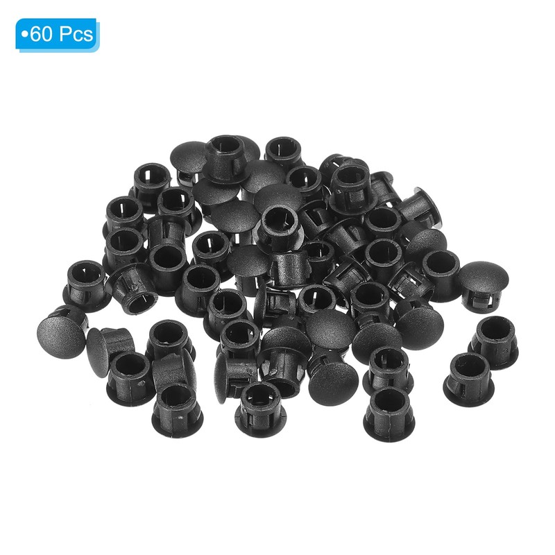 PATIKIL 60pcs 8mm (5/16") Plastic Hole Plugs Flush Type Round