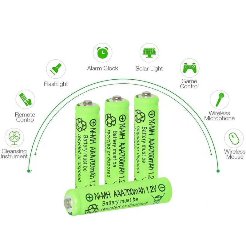 Tokeyla 16 Pack AAA Rechargeable Batteries, 700mAh 1.2V Ni-MH Triple