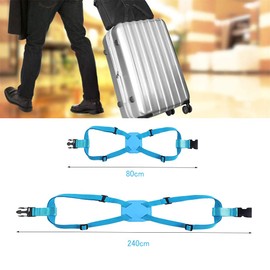 DFsucces Suitcase Belt, One-touch Type, Luggage Fastening, Adjustable, Prevents Loss, High Elasticity Suitcase Fastening Belt, Convenient for Travel (Blue)