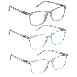 3 Pack Distance Glasses for Men Women, Blue Light Blocking Lightweight Nearsighted Myopia Spring Hinge Glasses For Distance