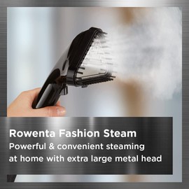 Rowenta Prostyle Full Size Steamer for Clothes with Screen, 63 Inch, 51oz water tank capacity, Flat Surface Included For Easier Steaming, 1500 Watts, Ironing, Fabric Steamer, Garment Steamer IS3440