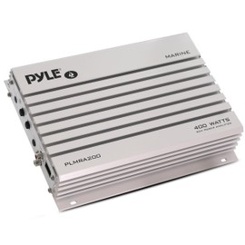 Pyle Hydra Marine Amplifier Upgraded Elite Series 400 Watt 2 Channel Bridgeable Audio Amplifier- Waterproof, Dual MOSFET Power Supply, GAIN Level Controls, RCA Stereo Input & LED Indicator - PLMRA200
