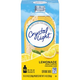 Crystal Light Lemonade Naturally Flavored Sugar Free Powdered Drink Mix Singles (10 ct. On-the-Go Individual Packets)