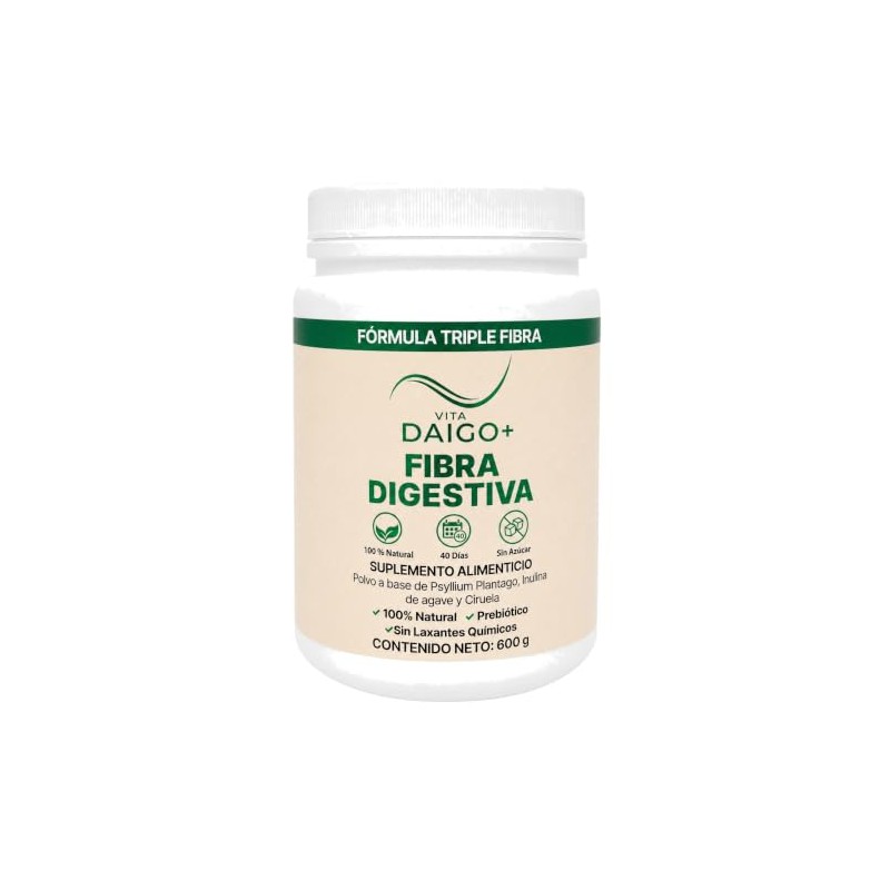 Vita Daigo+ Fibra Digestiva Natural, Fórmula Triple Fibra con Psyllium