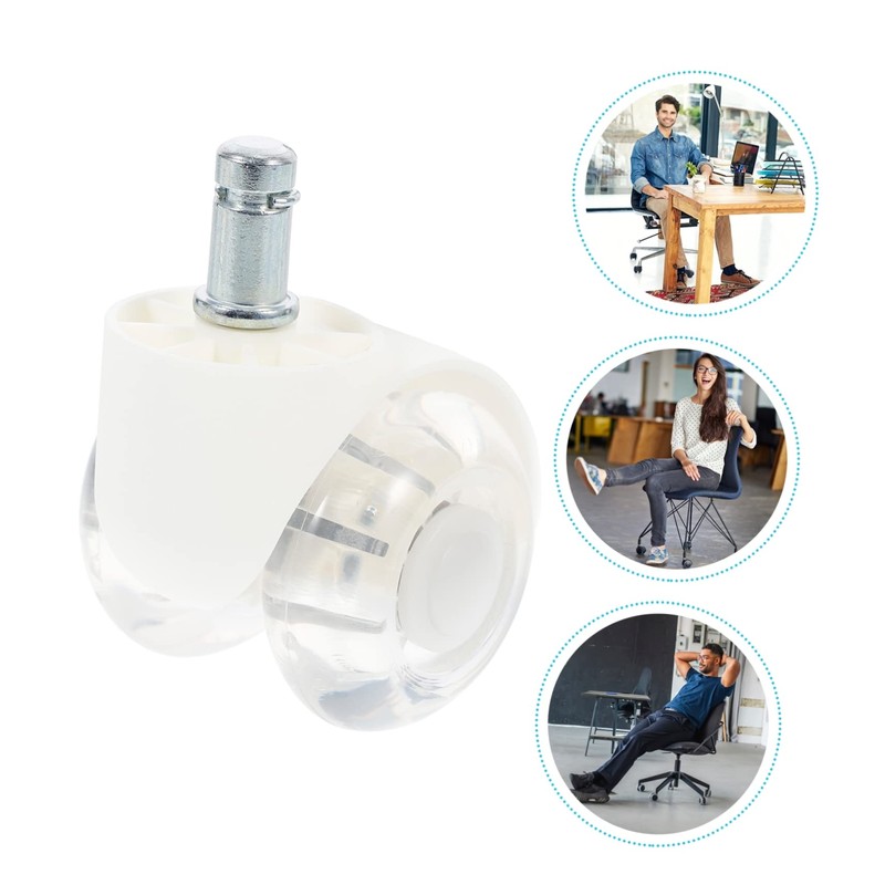 Ciieeo 5pcs Pulley Pu Office Chair Wheels Rubber Chair Casters