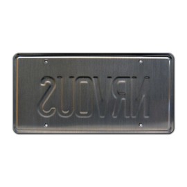 Celebrity Machines | Ferris Bueller | NRVOUS | Stamped Vanity Plate, Metal Decorative Tag, Corrosion Resistant, Quality Novelty Sign, Wall Decoration, Wall Hanging