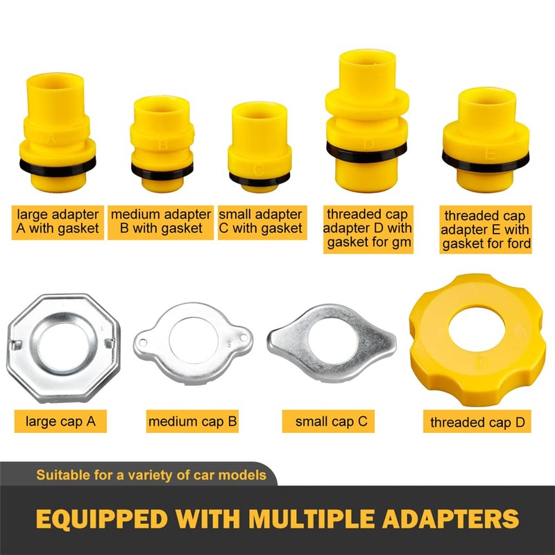 Eacam No-Spill Coolant Funnel Kit - 15Pcs Radiator Funnel Bleeder