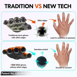 Vgo... Work Gloves Men Fingerless Seamless Anti-impact Multipurpose Utility Seamless Gloves for Delivery Carpenter Sport, Summer Light Duty