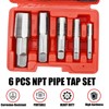 5-Piece NPT Pipe Tap Set with Sizes 1/8", 1/4", 3/8",