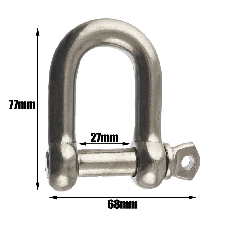 4 Pack 12mm Galvanised Steel D Shackle Dee Link Chandlery