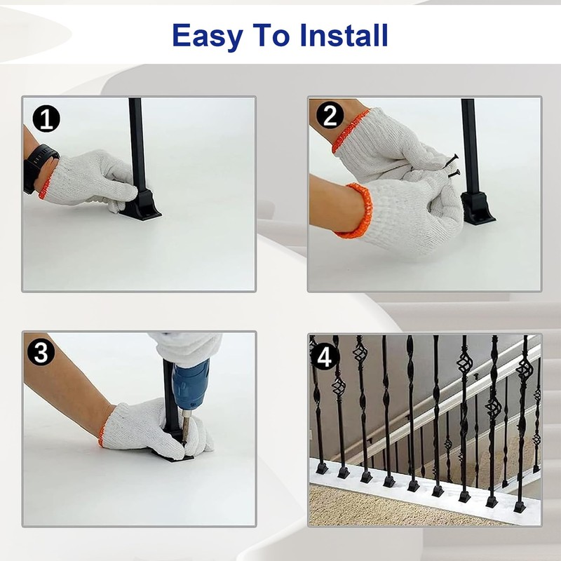 Sidasu 5-Pack Iron Stair Balusters for Staircase Interior, Hollow Big