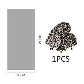 CVFRTT 1 x Leopard Print Scarf, Classic Fashion Scarf, Retro Scarf, Multifunctional Scarf, Soft and Comfortable Scarf, Women's Scarf, Rice Brown