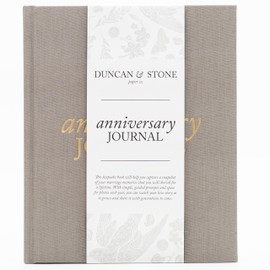 DUNCAN & STONE PAPER CO. Wedding Anniversary Journal - Anniversary Journal for Couple - Wedding Notebook & More - Wedding Memory Book to Capture Moments (Taupe,189 Pages)