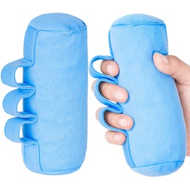 Palm Grips, Hand Contracture Cushions, Finger Grips, Finger Splitter, Palm Protector for Hand Contracture, Grip Strengthener Pad, Stress Relief, for Elderly Care, Washable, Blue, S, 2 Pcs