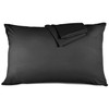 Hafaa Black Pillowcases 2 Pack Brushed Microfiber Plain Pillow Cases