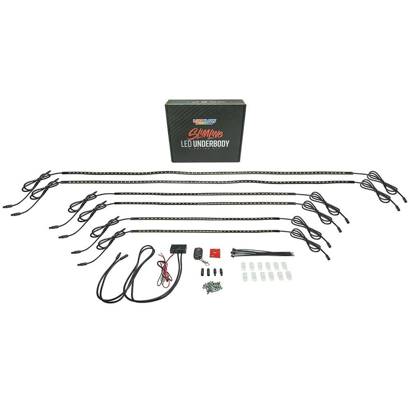 LEDGlow 6pc Red Flexible Truck Slimline LED Underbody Underglow Accent