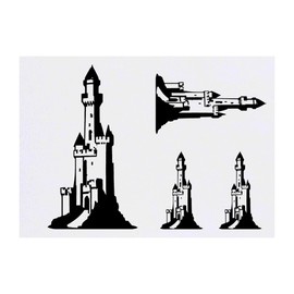 Azeeda 4 x 'Hohes Schloss' Temporäre Tattoos - Wasserfest, Hautfreundlich & Ungiftig · Transfers in Verschiedenen Größen (TO00068658)