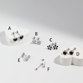 Meissa Ohrstecker aus Sterlingsilber für Damen, mit Schraubverschluss, niedliche Sicherheits-Rückseite, hypoallergene Ohrringe für Piercings (I)