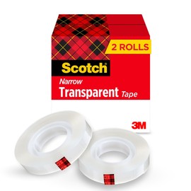 Scotch Transparent Tape, 1/2 in x 1296 in, 2 Rolls