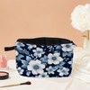 MoCaliduccious White Flower Print Cosmetic Bag Floral Gift for Birthdays