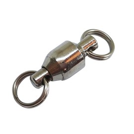 Unclesport 50pcs Fishing Ball Bearing Swivels with Split Ring Freshwater Saltwater Bass Fishing Gear Carp Fishing Snap Swivels 3#-0.79"/22LB