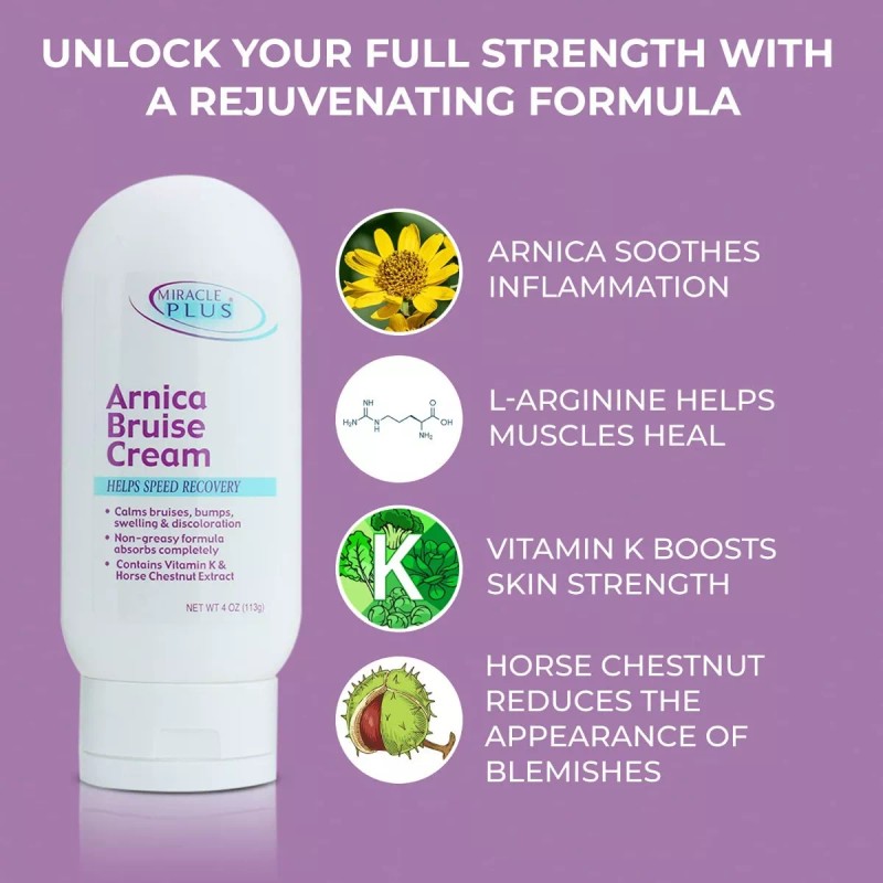 Miracle Plus Arnica Bruise Cream,4 Oz By Miracle Plus Pack