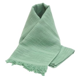 WKG Cotton Scarf, Made in Senshu, Made in Japan, Approx. 11.4 x 51.2 inches (29 x 130 cm), Stall, Towel Scarf, green (sage)