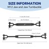 2Pack Heavy Duty Turnbuckle 1/2"*13Inch,2200 lbs Working Load Limit, Weather