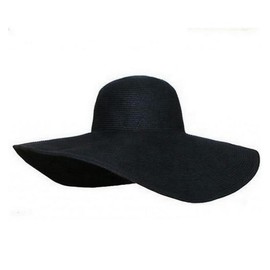 erioctry Frauen Mädchen Großer Rand Garten Strand Big Summer Sun Hat Pool Garten Strand Strohhut für Urlaub Reise Schwarz