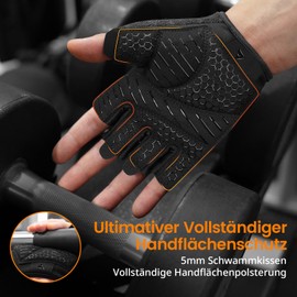 ATERCEL Fitness Gloves Men Women with Full Hand Padding Training Gloves, Sports Gloves Suitable for Gym, Weightlifting, Cycling L