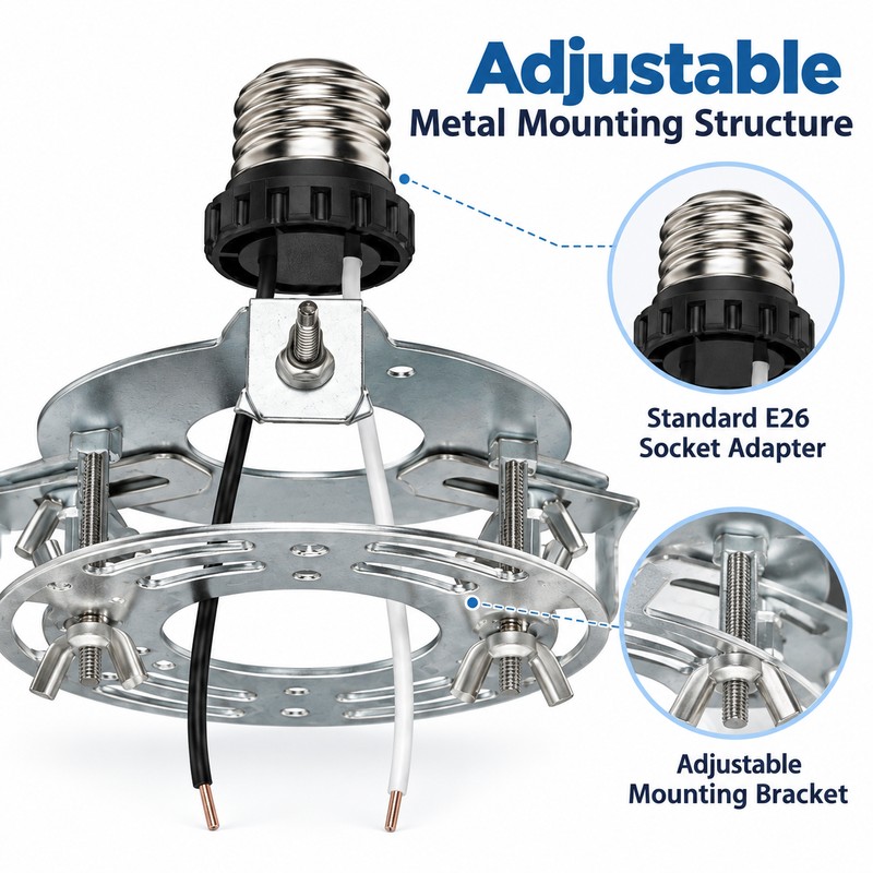 Recessed Light to Pendant Converter Kit, 2 Pack Adjustable Can