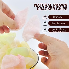 Yip Choice Uncooked Colourfur Prawn Crackers, Snacks and Party Appetizer, Great for Curry, Crispy Shrimp Flavor Chip Snacks 6.35oz