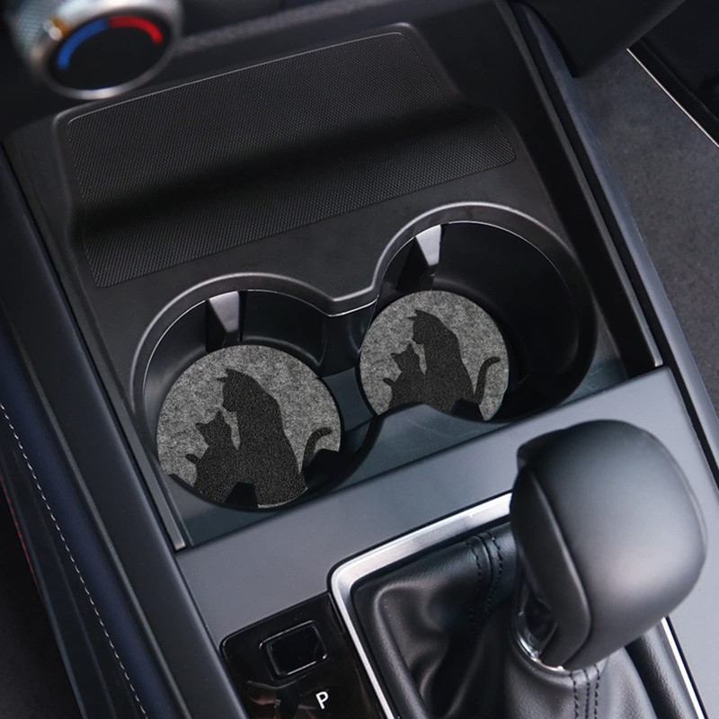 Car Coasters for Drinks Absorbent，Cute Car Accessories for Women and