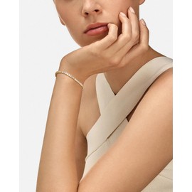 Large Tennis Bracelet Moissanite Diamond Bangle Gold Plated Silver Thin Sparkle Bracelet for Women