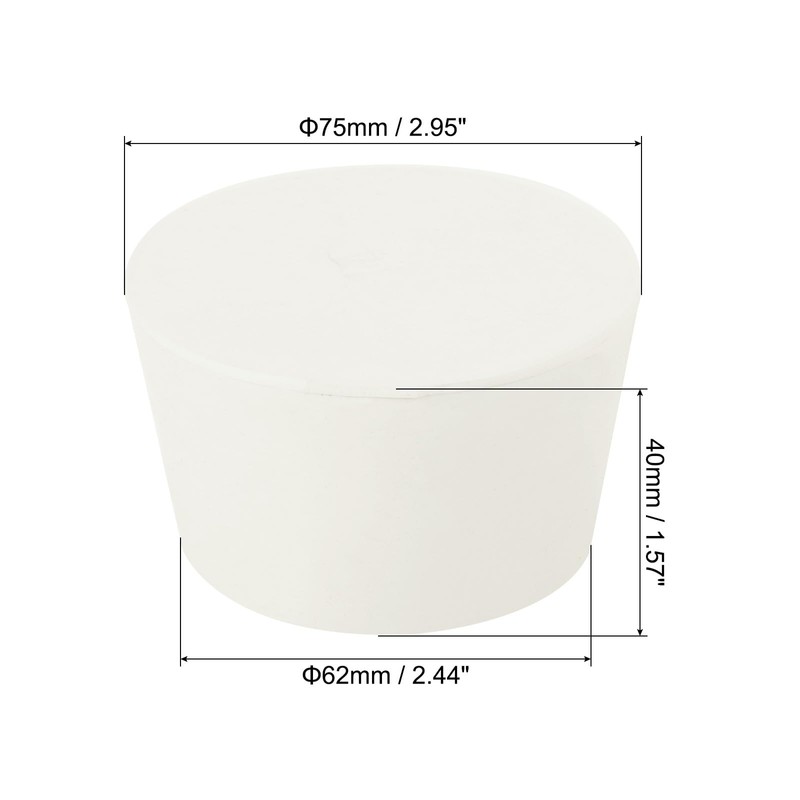 sourcing map Rubber Tapered Plug 62mm to 75mm Solid Test