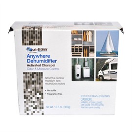 airBoss Anywhere Dehumidifier with Activated Charcoal for Moisture Control and Odor Control, Fragrance-Free, 10.6 Oz (Pack of 3)