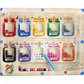 Magnetic Color and Number Maze Toys,Montessori Educational Toys for 2 3 4 Year Old,Sorting Game Educational Toys for Toddlers Fine Motor Skills Montessori Kids Preschool Toys