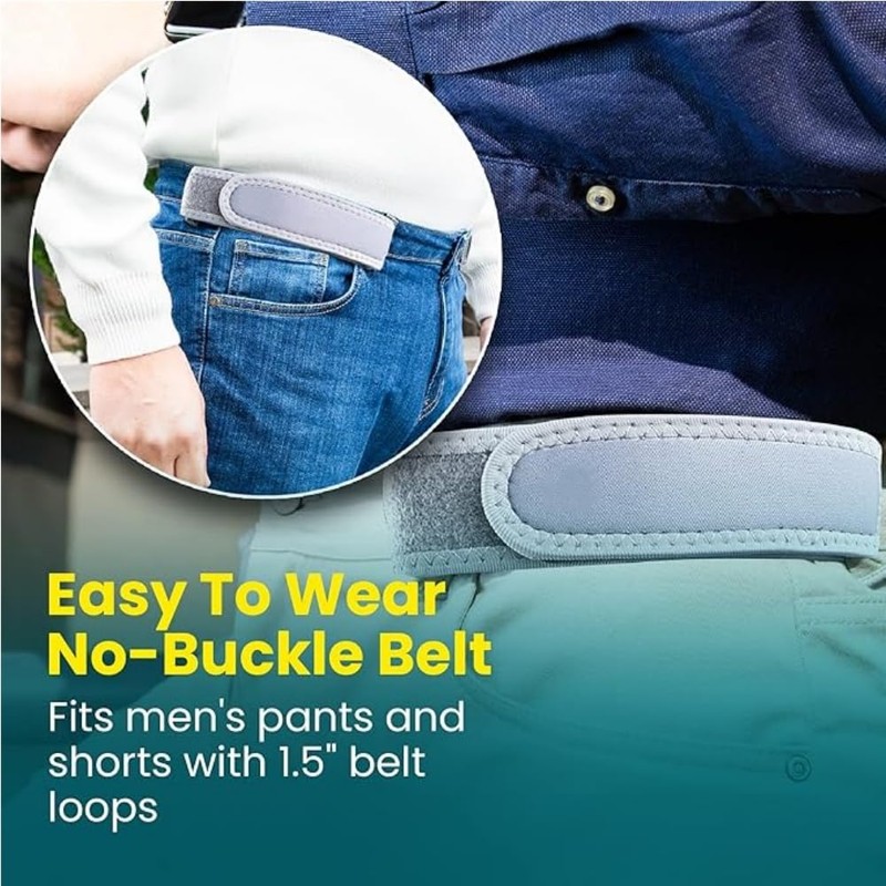 Jindizi No Buckle Belts for Men and Women, 2 Pack