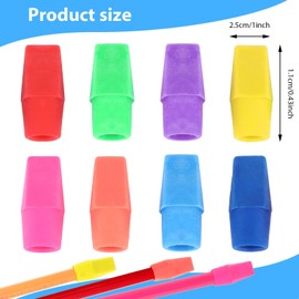 20PCS Pencil Top Erasers, Neon Color Pencil Caps Erasers, Kid Eraser Caps for Pencils, Pencil Erasers Set for Students, Art Drawing, Teacher Supplies & School Supplies