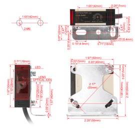 Heschen Photoelectric Sensor Switch, E3JK-R4M1, DC12-24V, Feedback Reflection Type, Detection Distance 4 Meter, with Reflector Panel