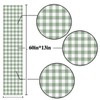 Sage Green Gingham Party Table Runner Green and White Checkered