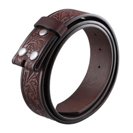 Western Belt Men Women 3.7 cm x 120 cm Retro Fashion Belt without Buckle with Adjustable Buckle Belt without Buckle Can be Combined with Jeans and Skirts, brown