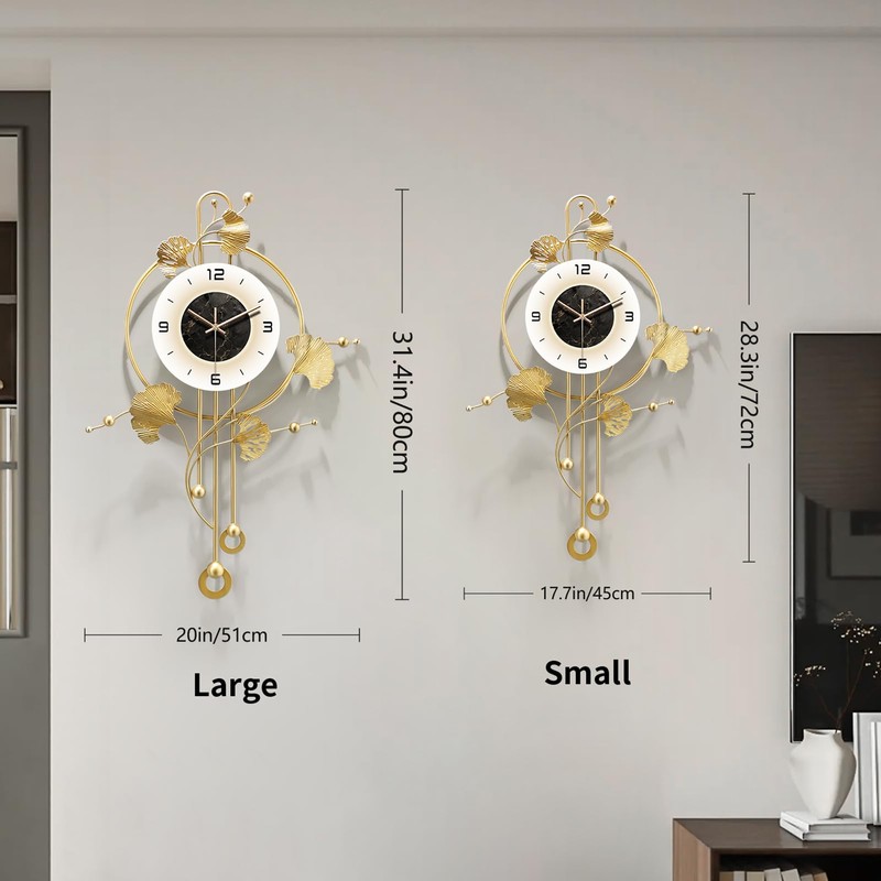 FIXNEO Wall Clock, Large Modern Wall Clock for Living Room