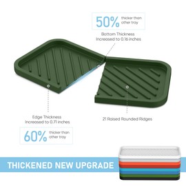 EG-SIPRO Silicone Sponge Holder, Large 10" Kitchen Sink Organizer Tray with Soap & Sponge Holder for Bathroom Counter & Dish Soap