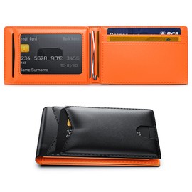 GIPUSSON Airtag Wallet for Men Slim Bifold,Mens Wallets Bifold Leather Rfid Blocking Large Capacity,Front Pocket Wallet for Men with ID Window and Gift Box