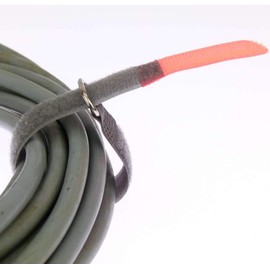 10 x 20 cm x 20 mm FUK Resealable Velcro Cable Ties Neon Red with Metal Eyelet - Cable Velcro Tape 200 mm Reusable